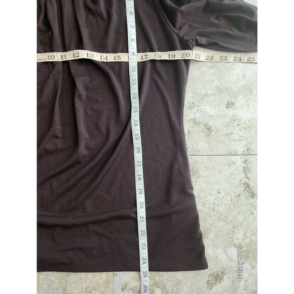 T85 Sag Harbor brown mock turtleneck, long-sleeved - Picture 3 of 5